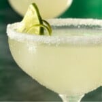 Pin graphic for Margarita Pairings post with margarita flavors.