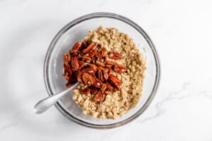 Added pecans to the crumbly topping.