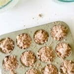 Streusel topped muffins ready to be baked.