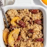 Pin graphic for peach crisp.