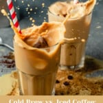 Pin Graphic for Cold brew vs iced coffee a tale of two cold coffees.