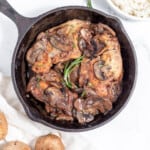 Chicken Marsala with mushrooms.