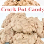 Crock pot candy on a plate.