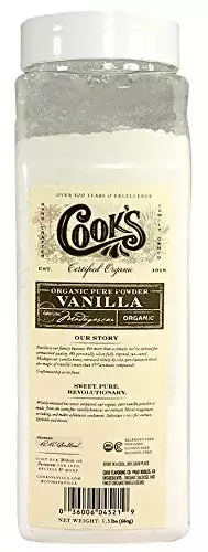 Cook’s, Organic Madagascar Pure Vanilla Powder | World’s Finest Gourmet Fresh Premium Vanilla for Cooking, Baking, & Flavoring, 1.5 lb