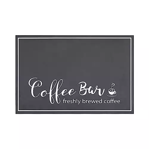 Findosom Coffee Mat, 12"x20" Absorbent Dish Drying Mat for Countertops, Coffee Bar Mat with Coffee Cup Pattern for Kitchen Counter Coffee Maker Coffee Pot Dining Room Decoration