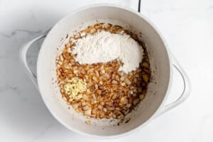 A bowl of ingredients in a white bowl.