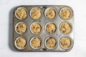 A muffin tin filled with muffins.