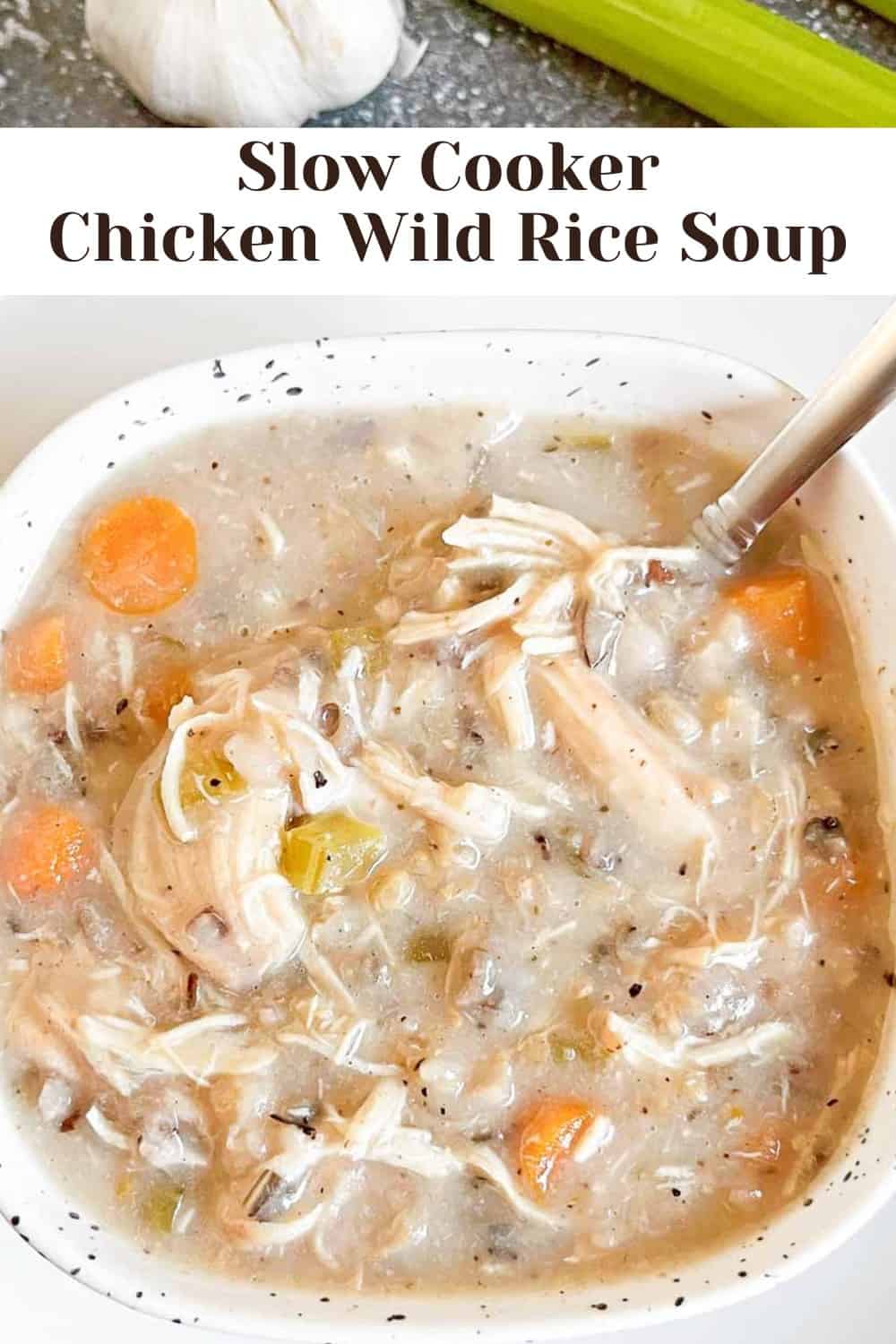 Slow cooker chicken and wild rice soup.