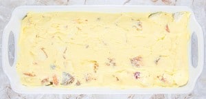 A white food in a container.