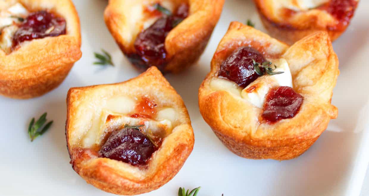 A crispy bite of brie and cranberry.