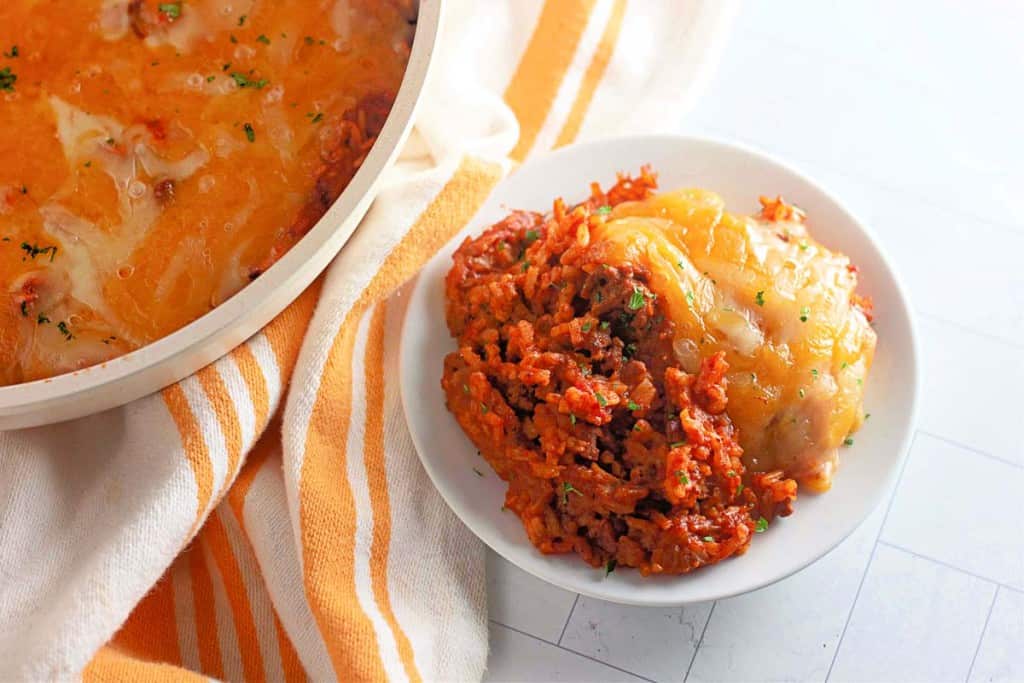 A plate with taco rice on it.